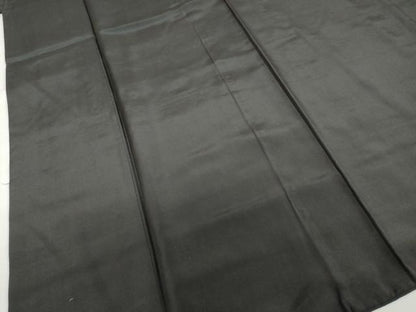 平和屋着物●男性　黒紋付　羽織セット　羽裏：能面　正絹　逸品　DABF1746ud