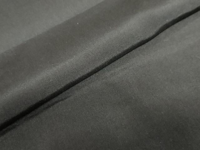 平和屋着物●男性　黒紋付　羽織セット　羽裏：能面　正絹　逸品　DABF1746ud