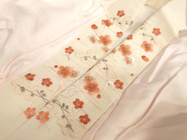 平和屋着物●豪華振袖・長襦袢（袷）セット　草花文　金彩　半衿刺繍　正絹　逸品　DABF1747ud