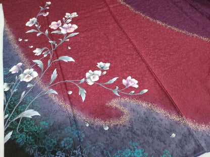 平和屋着物●豪華振袖・長襦袢（無双仕立て）セット　草花文　金彩　やまと誂製　正絹　逸品　DABF1748ud