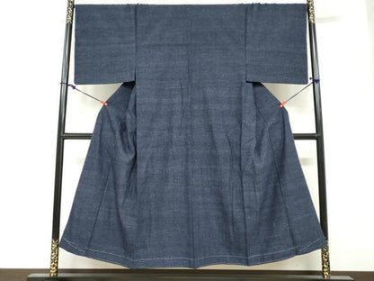 平和屋着物●男性　結城紬　アンサンブル　長羽織　杢　霞文　正絹　逸品　未使用　DABF1749ud