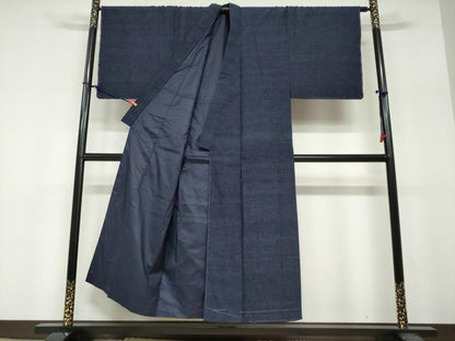 平和屋着物●男性　結城紬　アンサンブル　長羽織　杢　霞文　正絹　逸品　未使用　DABF1749ud