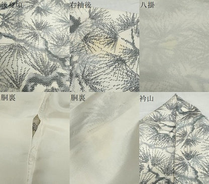 平和屋着物●本場大島紬　白大島　7マルキ　総絣　枝松文　正絹　逸品　DABF1752ud