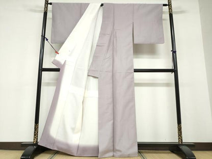 平和屋着物●上質なお召　舞葉文　正絹　逸品　DABF1753ud