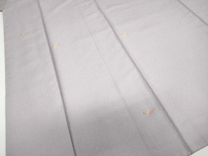 平和屋着物●上質なお召　舞葉文　正絹　逸品　DABF1753ud