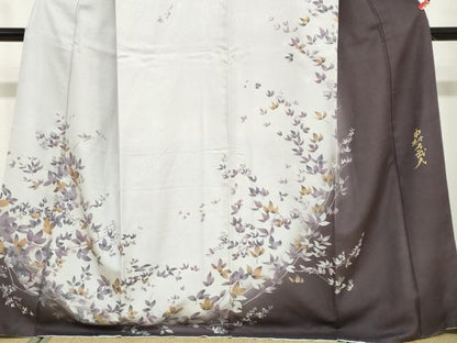 平和屋着物●皇室デザイナー　中村乃武夫　訪問着　枝葉文　暈し染め　金彩　やまと誂製　正絹　逸品　DABF1754ud