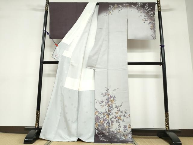 平和屋着物●皇室デザイナー　中村乃武夫　訪問着　枝葉文　暈し染め　金彩　やまと誂製　正絹　逸品　DABF1754ud