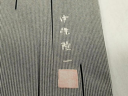 平和屋着物●江戸小紋　作家物　変わり縞　正絹　逸品　DABF1755ud