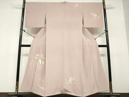 平和屋着物●京加賀友禅　松本健一　訪問着　草花丸文　正絹　逸品　DABF1757ud
