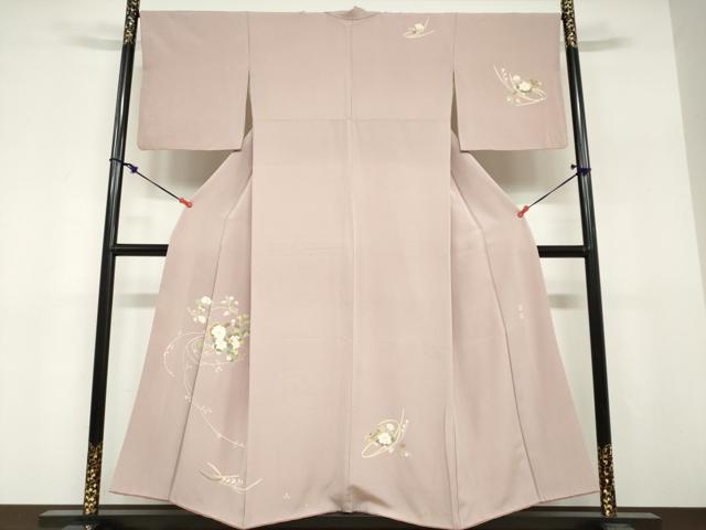平和屋着物●京加賀友禅　松本健一　訪問着　草花丸文　正絹　逸品　DABF1757ud