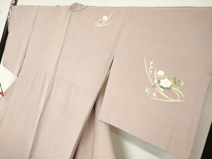 平和屋着物●京加賀友禅　松本健一　訪問着　草花丸文　正絹　逸品　DABF1757ud