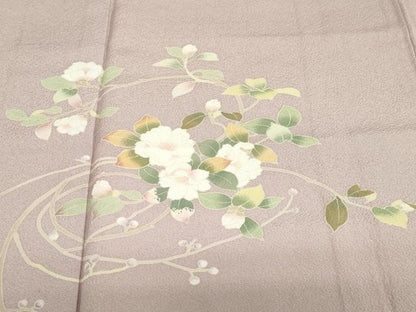 平和屋着物●京加賀友禅　松本健一　訪問着　草花丸文　正絹　逸品　DABF1757ud