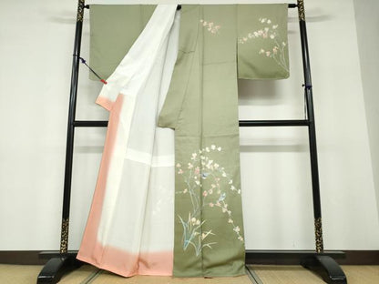 平和屋着物●訪問着　友禅　花鳥文　正絹　逸品　未使用　DABF1770ud