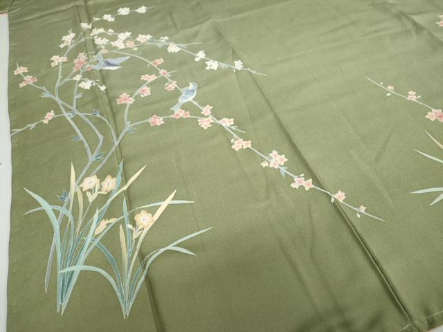 平和屋着物●訪問着　友禅　花鳥文　正絹　逸品　未使用　DABF1770ud