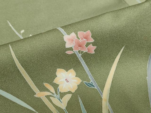 平和屋着物●訪問着　友禅　花鳥文　正絹　逸品　未使用　DABF1770ud