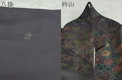 平和屋着物●訪問着　駒刺繍　風景草花文　金彩　正絹　逸品　DABF1771ud