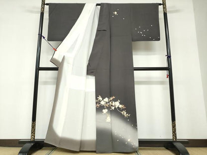 平和屋着物●訪問着　枝桜文　暈し染め　正絹　逸品　DABF1772ud