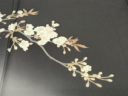 平和屋着物●訪問着　枝桜文　暈し染め　正絹　逸品　DABF1772ud