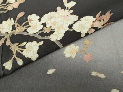 平和屋着物●訪問着　枝桜文　暈し染め　正絹　逸品　DABF1772ud