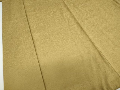 平和屋着物●上質な色無地　干割れ地紋　桑染色　正絹　逸品　DABF1774ud