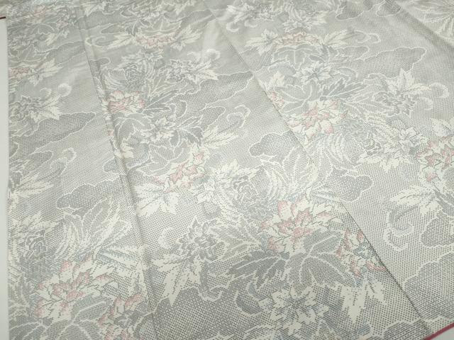 平和屋着物●本場大島紬　白大島　9マルキ　120亀甲　雲取り草花文　正絹　逸品　DABF1780ud