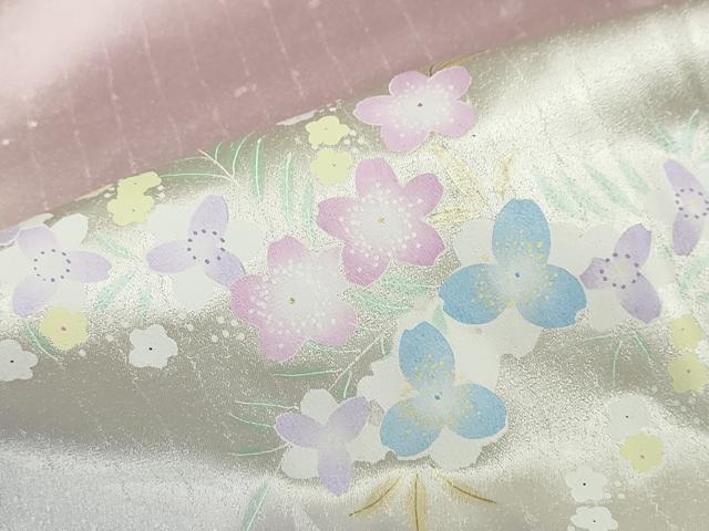 平和屋着物●訪問着　駒刺繍　楽器草花文　暈し染め　金銀彩　正絹　逸品　DABF1784ud