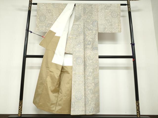 平和屋着物●本場大島紬　白大島　抽象文様　正絹　逸品　DABF1785ud