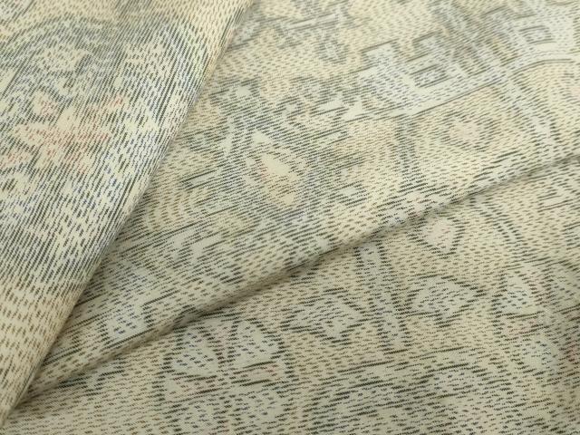 平和屋着物●本場大島紬　白大島　抽象文様　正絹　逸品　DABF1785ud