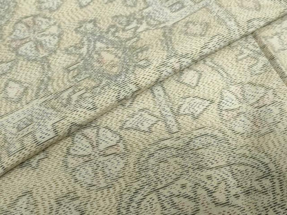 平和屋着物●本場大島紬　白大島　抽象文様　正絹　逸品　DABF1785ud