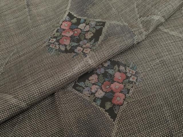 平和屋着物●本場大島紬　9マルキ　総絣　草花文　正絹　逸品　未使用　DABF1788ud