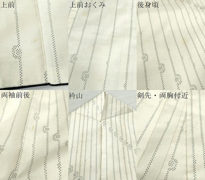 平和屋着物●本場大島紬　白大島　名匠たかし　9マルキ　変わり縞　証紙付き　正絹　逸品　DABF1789ud