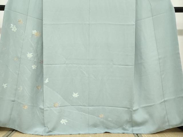 平和屋着物●豪華色留袖　寿光織　流水草花文　金糸　小田急百貨店扱い　正絹　逸品　DABF1790ud