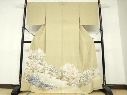 平和屋着物●豪華色留袖　友禅　作家物　風景草花文　暈し染め　正絹　逸品　DABF1794ud
