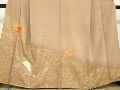 平和屋着物●豪華色留袖　駒刺繍　舞花文　金銀彩　正絹　逸品　未使用　DABF1795ud