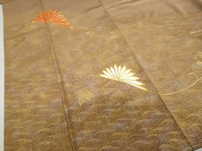 平和屋着物●豪華色留袖　駒刺繍　舞花文　金銀彩　正絹　逸品　未使用　DABF1795ud