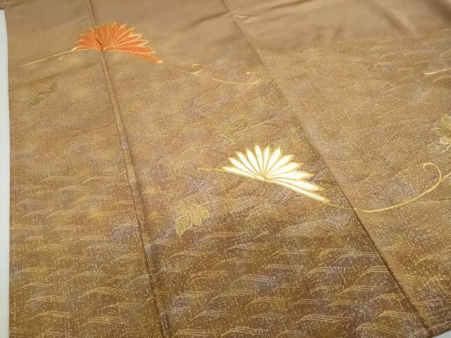 平和屋着物●豪華色留袖　駒刺繍　舞花文　金銀彩　正絹　逸品　未使用　DABF1795ud