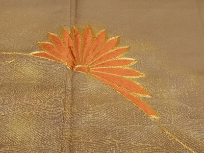 平和屋着物●豪華色留袖　駒刺繍　舞花文　金銀彩　正絹　逸品　未使用　DABF1795ud