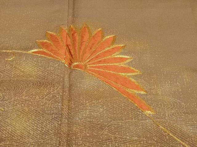 平和屋着物●豪華色留袖　駒刺繍　舞花文　金銀彩　正絹　逸品　未使用　DABF1795ud
