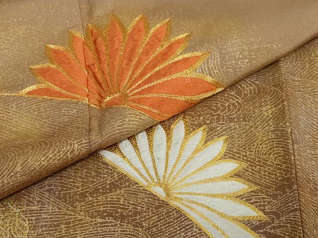平和屋着物●豪華色留袖　駒刺繍　舞花文　金銀彩　正絹　逸品　未使用　DABF1795ud