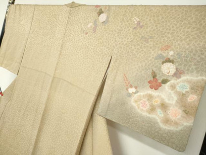 平和屋着物●訪問着　辻が花　暈し染め　金彩　正絹　逸品　DABF1796ud