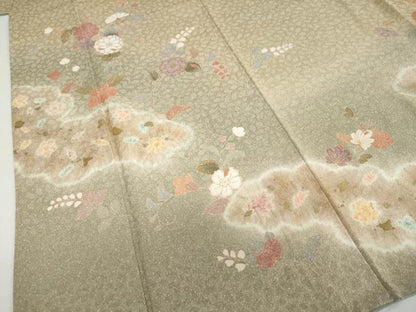 平和屋着物●訪問着　辻が花　暈し染め　金彩　正絹　逸品　DABF1796ud