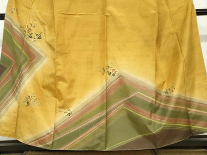 平和屋着物●本場染大島紬　訪問着　更紗花唐草文　金彩　正絹　逸品　未使用　DABF1800ud