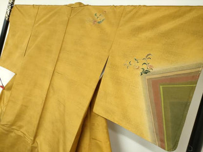 平和屋着物●本場染大島紬　訪問着　更紗花唐草文　金彩　正絹　逸品　未使用　DABF1800ud