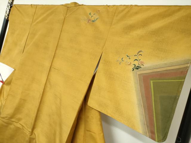 平和屋着物●本場染大島紬　訪問着　更紗花唐草文　金彩　正絹　逸品　未使用　DABF1800ud