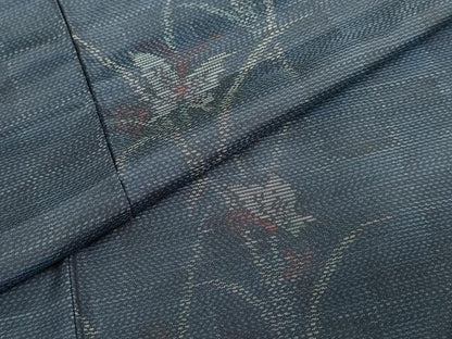 平和屋着物●本場大島紬　舞蝶文　正絹　逸品　未使用　DABF1801ud