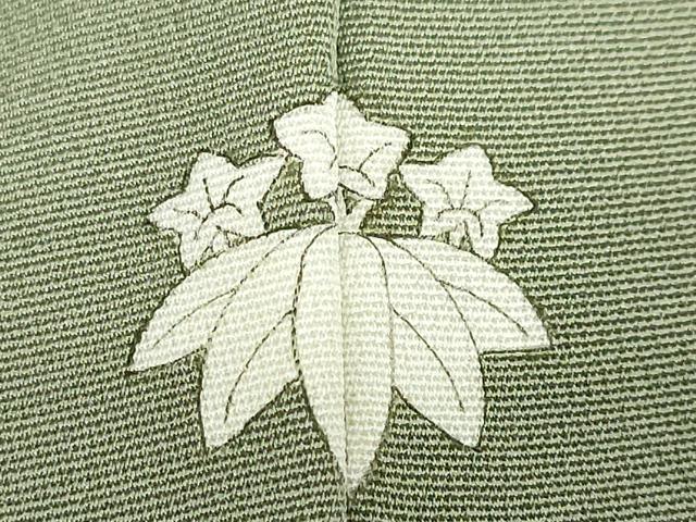 平和屋着物●上質な色無地　霞地紋　麹塵色　正絹　逸品　DABF1802ud