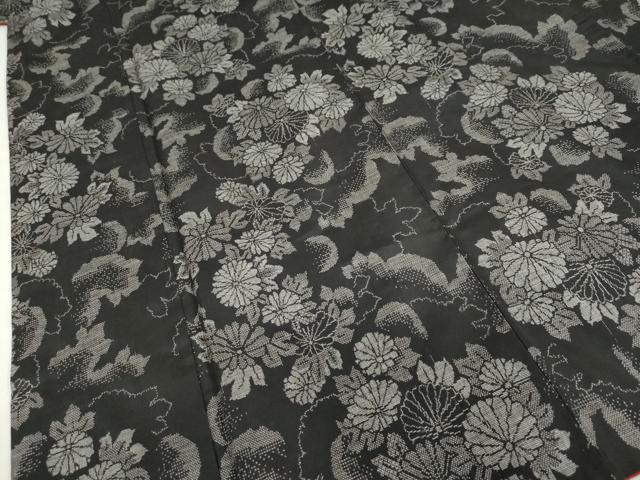 平和屋着物●本場大島紬　9マルキ　草花文　正絹　逸品　DABF1803ud