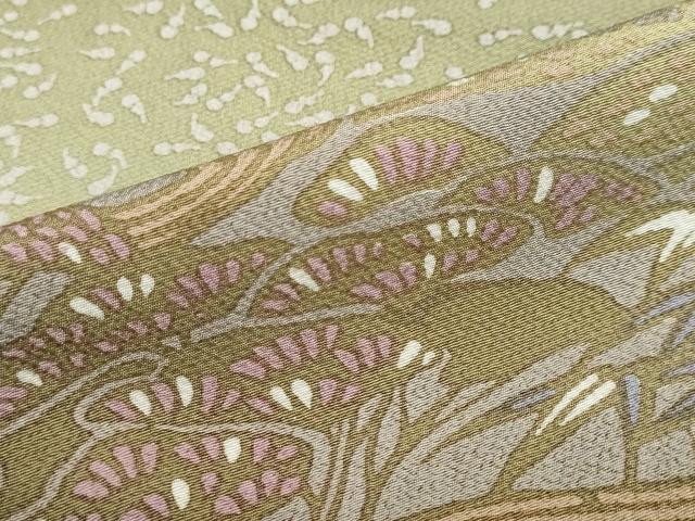 平和屋着物●訪問着　型染め　流水風景文　正絹　逸品　DABF1807ud