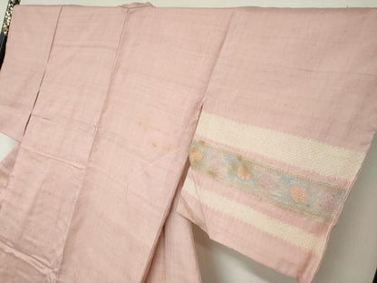 平和屋着物●中国三大刺繍　スワトウ刺繍　汕頭刺繍　訪問着　紬地　絞り　横段草花文　正絹　逸品　DABF1809ud