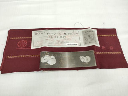 平和屋着物●上質な色無地　葡萄色　反端付き　ロング丈　正絹　逸品　未使用　DABF1810ud